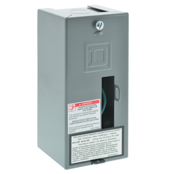 Square D Load Center, QO, 1 Spaces, 30A, 120/240V AC, Fixed Main Lug, 1 Phase - QO1L30S