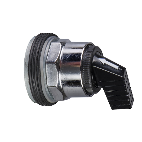 Cabeza de interruptor selector Schneider Electric, Harmony 9001K, metal, mango largo, negro, 30mm, 3 posiciones, permanente - 9001KS46FB