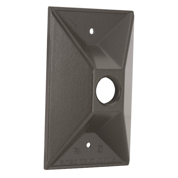 Bell Outdoor Electrical Box Cover, Single Gang Box Type, 1 Gang, Die-Cast Aluminum, Lampholder and Cluster Cover - 5186-2