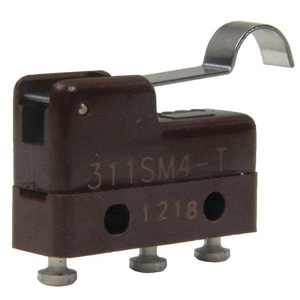 Switch de acción rápida en miniatura de Honeywell, palanca, actuador de rodillo simulado, SPDT, calificación de contacto de 5A a 240V AC - 311SM4-T