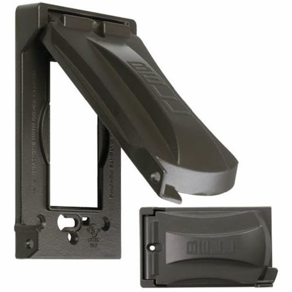 Hubbell Raco Electrical Box Cover, 1 Gang, Aluminum, Flip/Snap Cover - MX1050Z