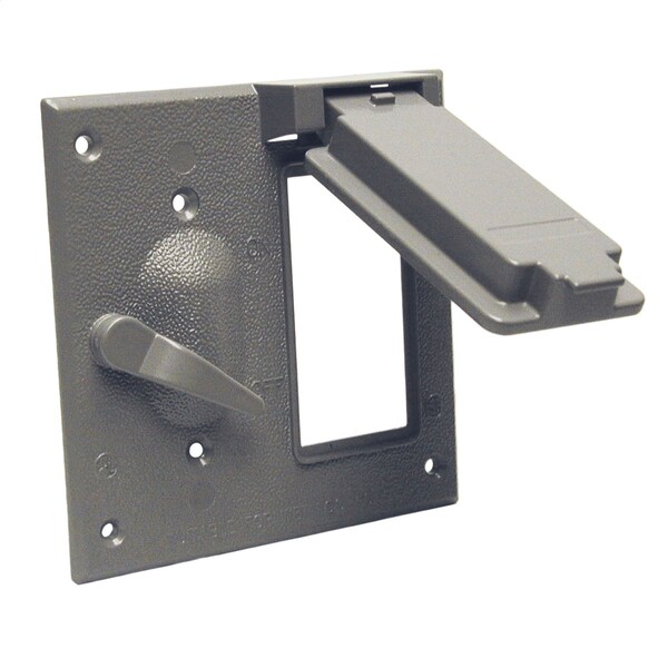 Bell Outdoor Electrical Box Cover, Outlet Box Type, 2 Gangs, Square, Aluminum, Toggle Switch Cover - 5167-0
