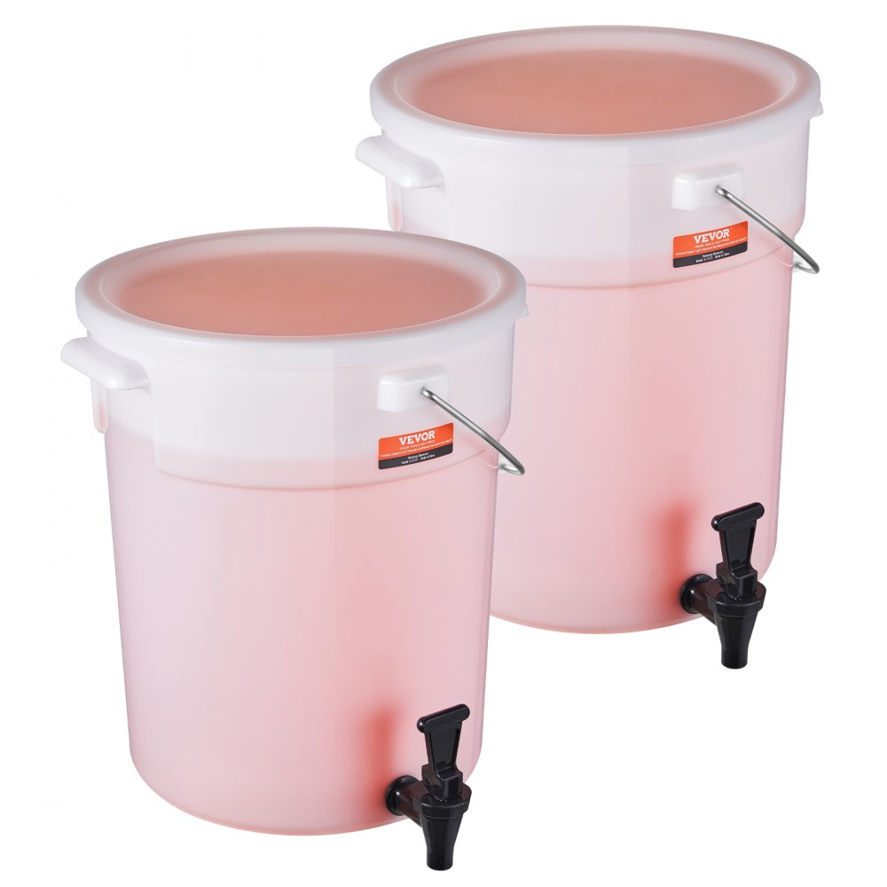 VEVOR Beverage Dispenser, 5 Gallon Drink Dispensers for Parties, Plastic Juice Dispenser with Spigot and Lid, Iced Tea Lemonade Juice Water Dispenser, for Restaurants, Hotels, Parties, 2 Pack - YLFPQSLFPQWD2VYG5V0
