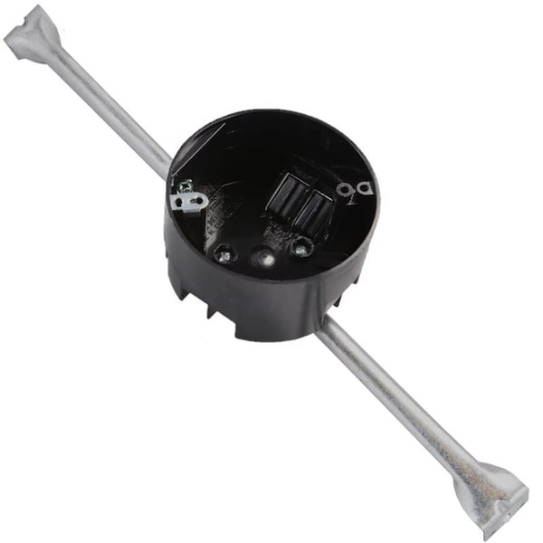 Cantex EZ Box New Work 20 cu in Round Polycarbonate Electrical Box w/Hanger Bar Black - EZ20CHGL