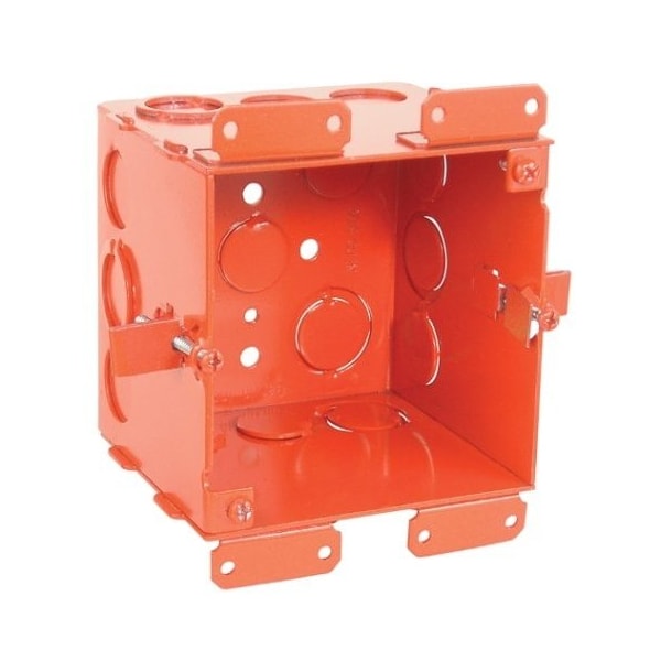 Southwire Electrical Box, 30.3 cu in, Square Box Type, 4 Gangs, Steel, Square Shape - 52171-OWRED