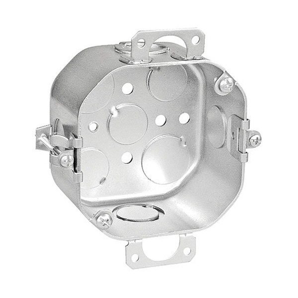 Southwire Electrical Box, 37 cu in, Octagon Box Type, Steel, Octagon Shape - 54181-OW