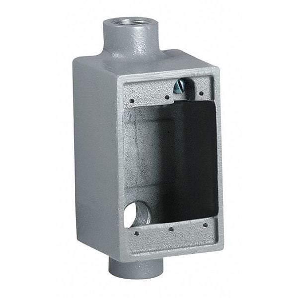 Killark Electrical Box, 18 cu in, FSCA Box Type, 1 Gang, Malleable Iron, Rectangular Shape - FSCA-2M