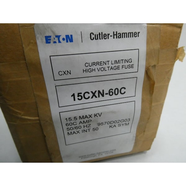 Eaton Cutler-Hammer UL Class Fuse, C Class, Very Fast-Acting, 60A, 14400V AC - 15CXN-60C