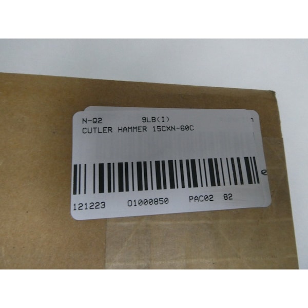 Eaton Cutler-Hammer UL Class Fuse, C Class, Very Fast-Acting, 60A, 14400V AC - 15CXN-60C