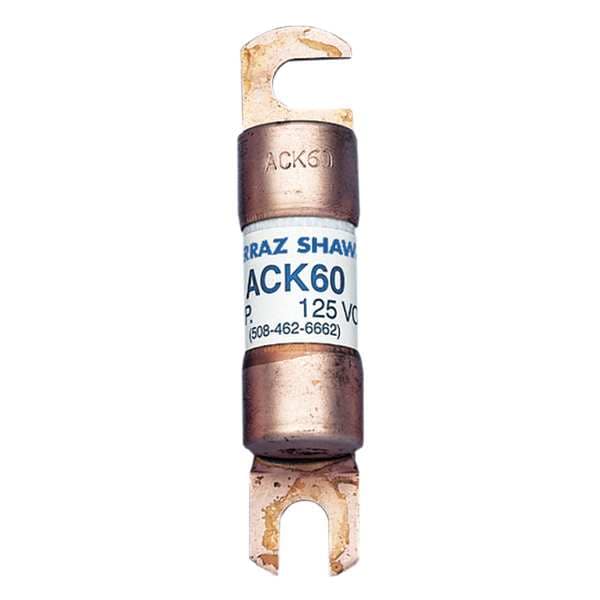 Mersen Forklift Limiter Fuse, ACK Series, 60A, Time-Delay, 125V AC, Bolt-On - ACK60