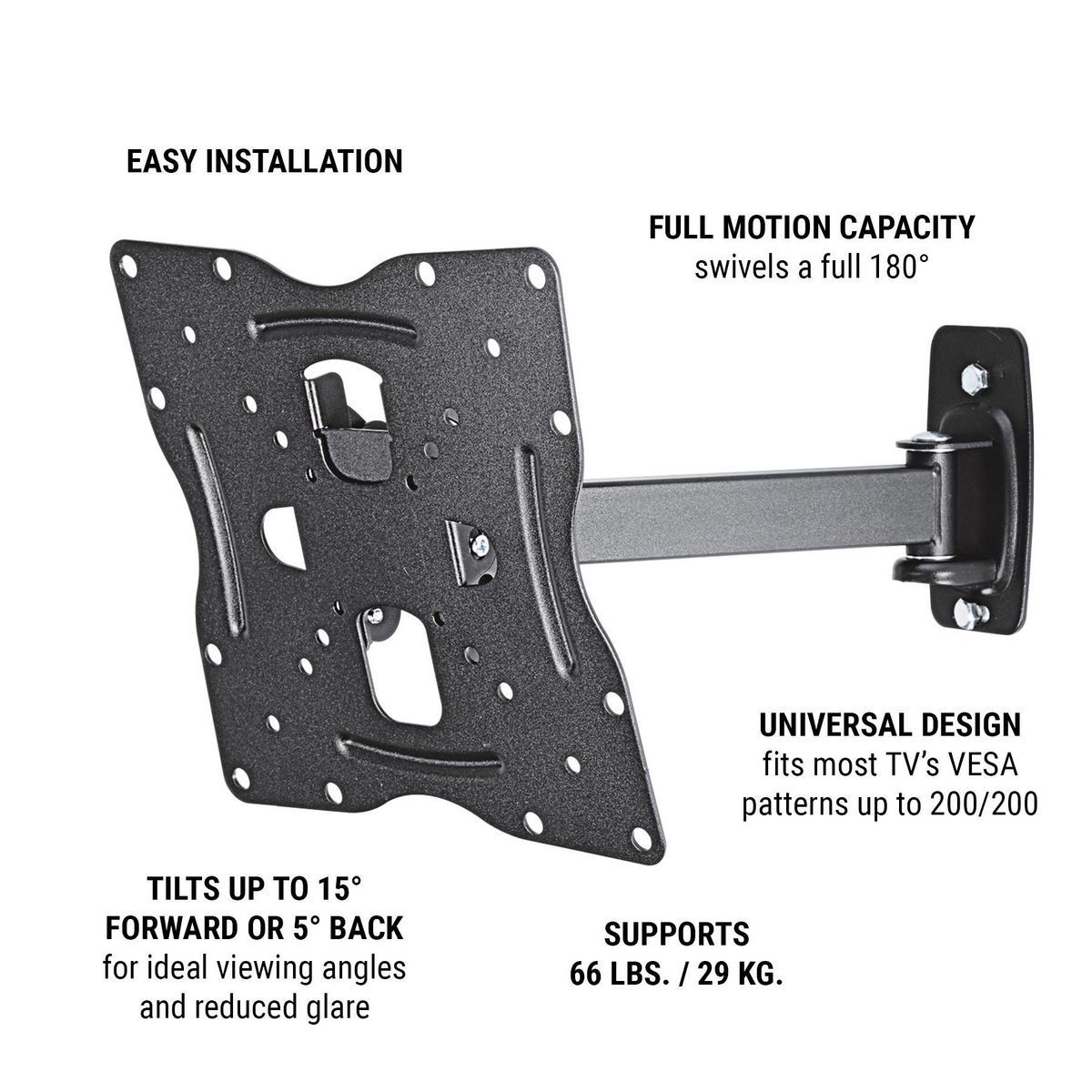 Montaje de pared para televisión con inclinación y giro de 17 a 42 pulgadas - 64238