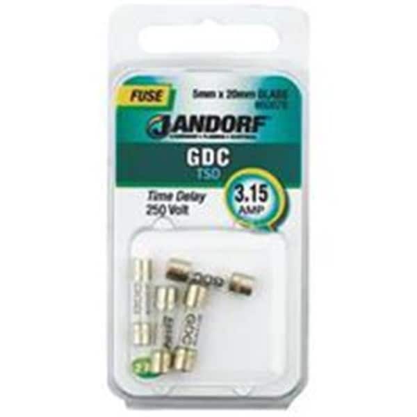 Jandorf Medium-Voltage Fuse, GDC Series, 15A, Time-Delay, 250V AC, Cylindrical - 3398401