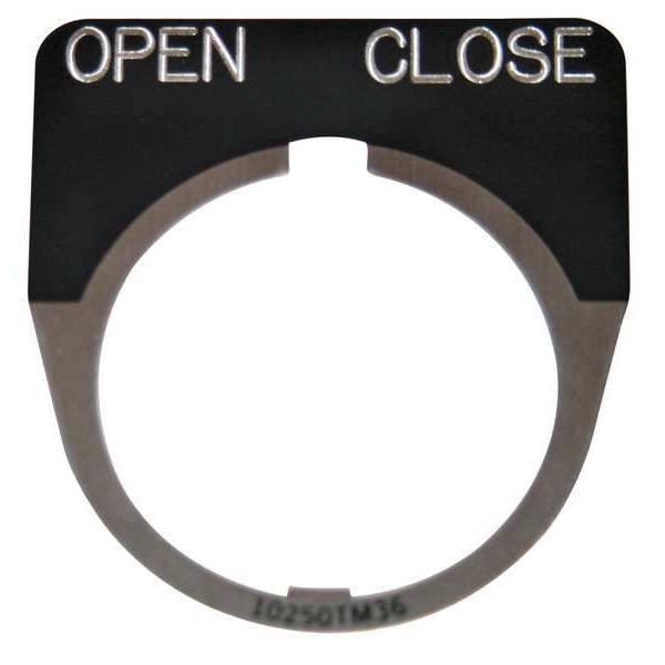 Placa de leyenda Eaton Cutler-Hammer, media redonda, abrir/cerrar, negro - 10250TM43