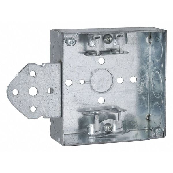 Raco Electrical Box, 21 cu in, Square Box Type, 2 Gangs, Steel, Square Shape - 224