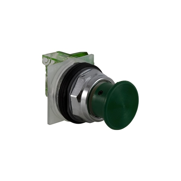 Botón de presión Square D, Harmony 9001K, metal, cono 35mm, verde, 30mm, retorno por resorte, 1 NC - 9001KR24GH5