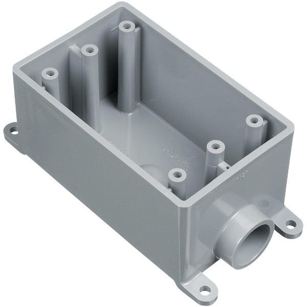 Abb Electrical Box, 18 cu in, Outlet Box Type, 1 Gang, PVC - E980DFNCTN