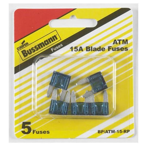 Eaton Bussmann Cooper Bussmann BP-ATM-15-RP 15 Amps Blue Auto Fuse - 5 Pack - 157665