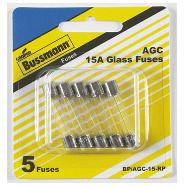Eaton Bussmann 15A Ferrule Fuse, 5PK - 157646