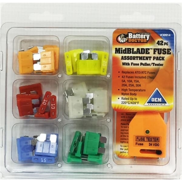 Wirthco Automotive Fuse Kit, ATO/ATC Series, 40 Fuses Included, 5 to 30A, 42 PK - W48-30914