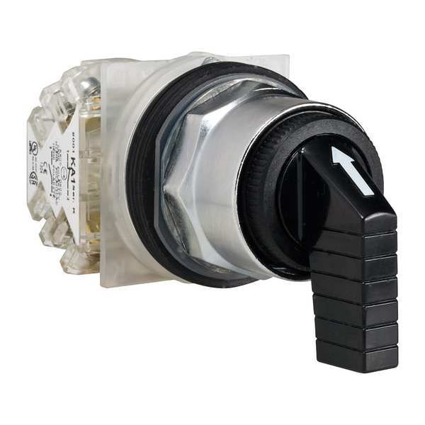 Interruptor selector sin iluminación de Schneider Electric, A600/Q600, 3 polos - 9001KS53FBH13.