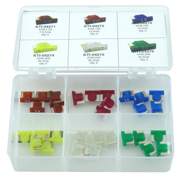 K-Tool International Automotive Fuse Kits, ATM Series, 7.5A to 30A, Not Rated - KTI-00068