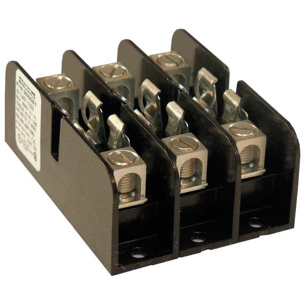 Mersen Open Fuse Block, T UL Class, 3 Poles, 31 to 60A Amp Range, 300V AC/DC Volt Rating - 30608T