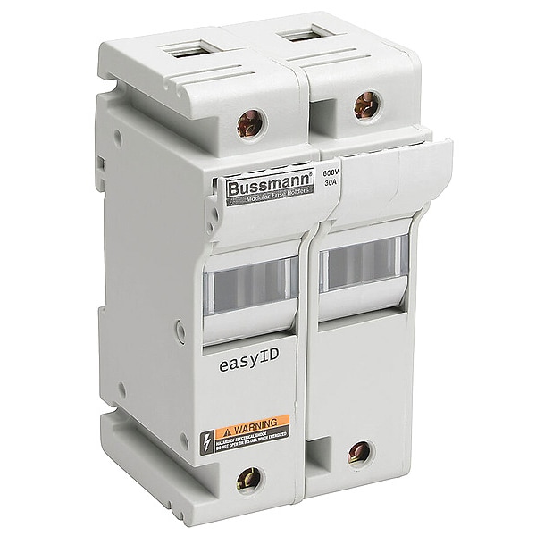 Eaton Bussmann Fuse Holder, 2 Poles, 0 to 30A Amp Range, 600V AC/DC Volt Rating - CH30J2