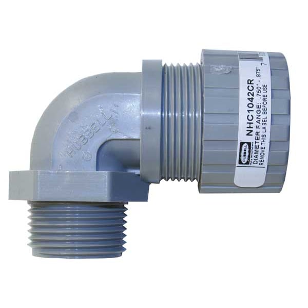 Hubbell Wiring Device-Kellems Liquid Tight Connector, 1in, 90 deg, Orchid - NHC1042CR