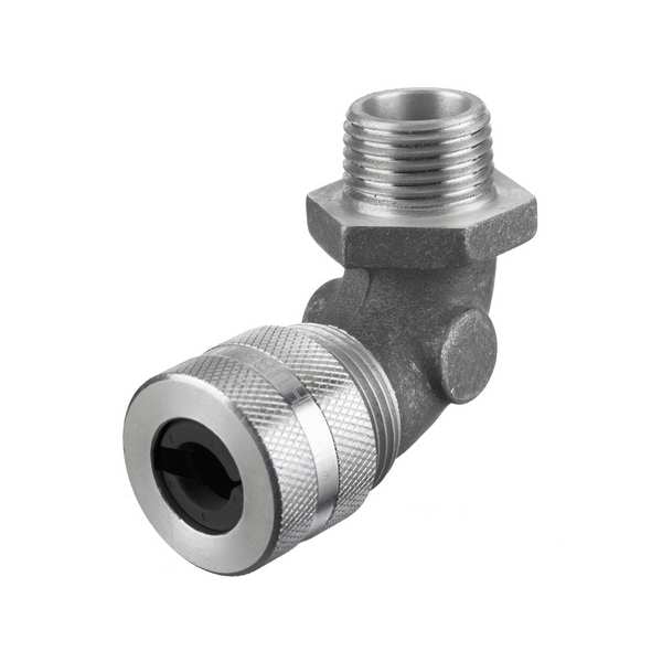 Hubbell Wiring Device-Kellems Liquid Tight Connector, 3/8in., 90 deg, Blk - NHC1010