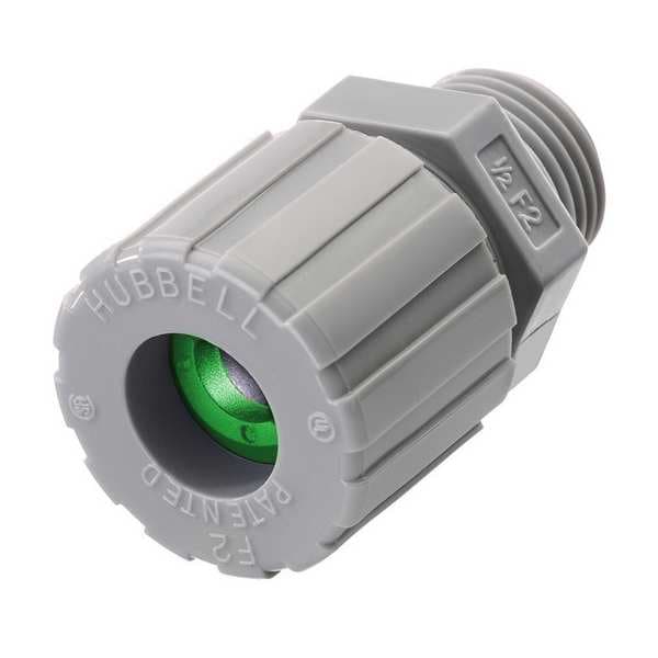 Hubbell Wiring Device-Kellems Liquid Tight Connector, 1/2 in., Green - SHC1019CR