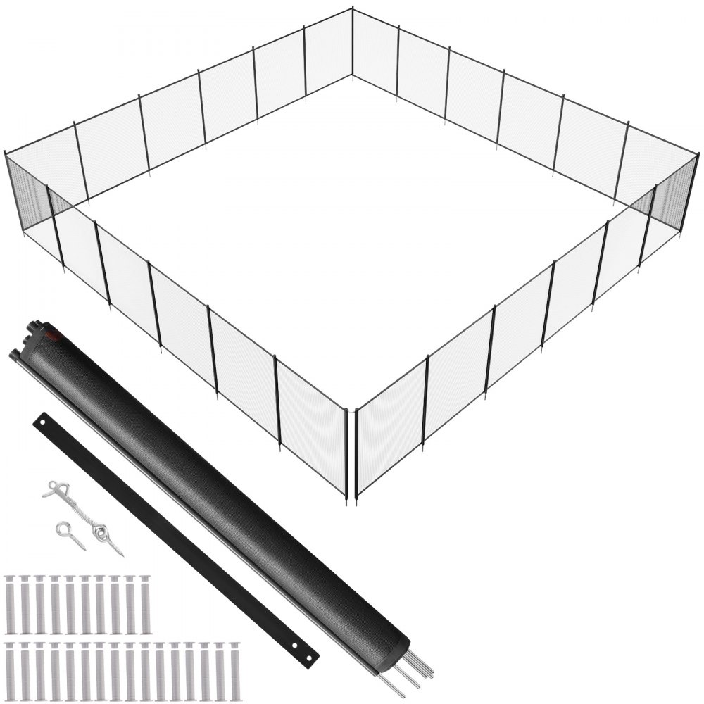 VEVOR Pool Fence, 4 x 72 FT Pool Fences for Inground Pools, Removable Child Safety Pool Fencing, Easy DIY Installation Swimming Pool Fence, 340gms Teslin PVC Pool Fence Mesh Protects Kids and Pets - DXYCWL472FTH8LOXPV0