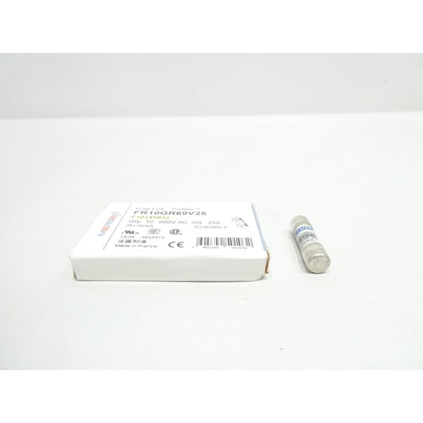 Ferraz Shawmut Cartridge Fuse, FR10 Series, 25A, 690V AC, Cylindrical, 10 PK - FR10GR69V25