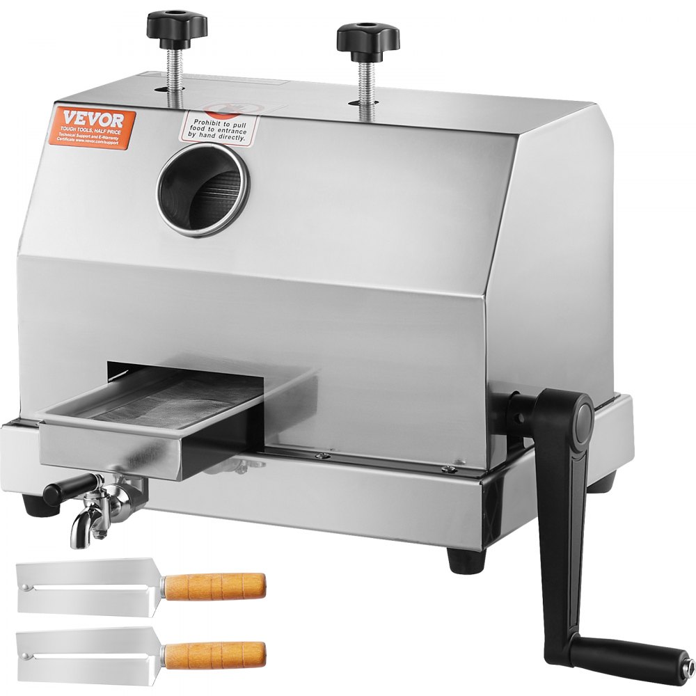 VEVOR Commercial Sugar Cane Juicer, 110LBS/H High Output Sugarcane Juicer Machine with 3 Stainless Steel Rollers and 2.4" Large Inlet, Manual Sugarcane Juice Squeezer Extractor for Commercial/Home Use - SDGZZZJ165INV3P11V0