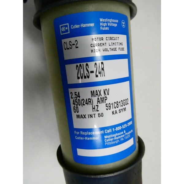 Eaton Cutler-Hammer Current Limiting Fuse, CLS Series, 450A, 2540V AC, Screw-In - 2CLS-24R