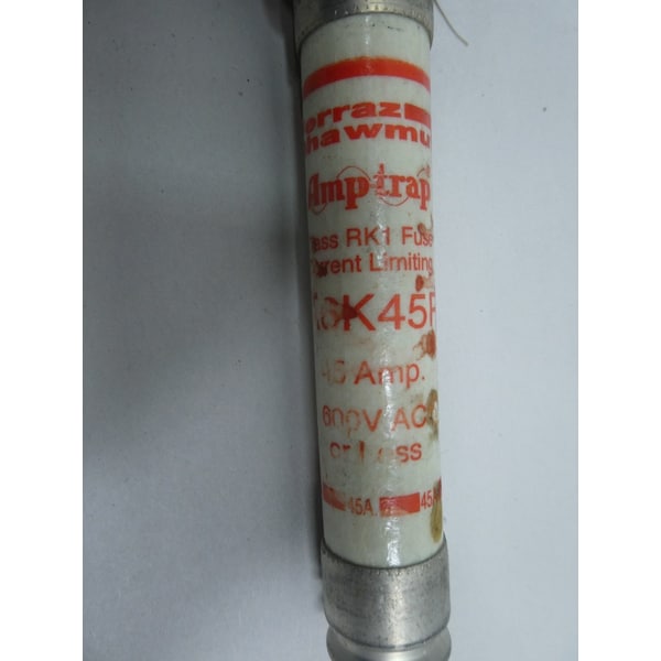 Ferraz Shawmut Cartridge Fuse, A6K Series, 45A, Fast-Acting, 600V AC, Cylindrical - A6K45R