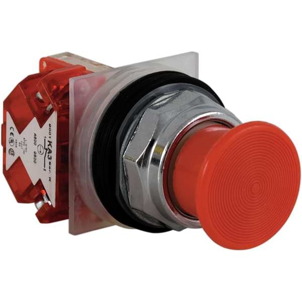 Botón pulsador no iluminado Schneider Electric, 30 mm, 1NA, color rojo - 9001KR24RH6