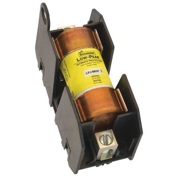 Eaton Bussmann Open Fuse Block, J UL Class, 1 Poles, 35 to 60A Amp Range, 600V AC/DC Volt Rating - JM60060-1CR