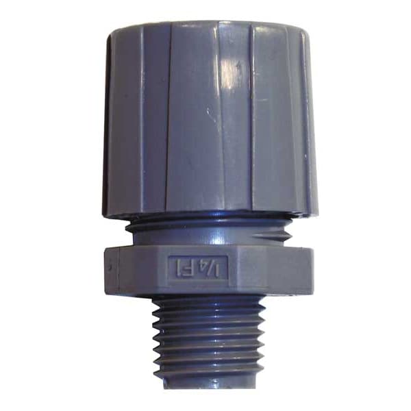 Hubbell Wiring Device-Kellems Cord Connector, 1/4 in., Straight, Gray - SHC1003CR