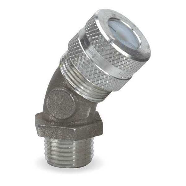 Hubbell Wiring Device-Kellems Cord Connector, 1/2 in., 45, White - VHC1022