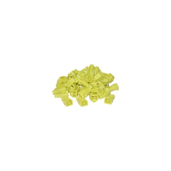 Swe-Tech 3C RJ45 Strain Relief Boots, Yellow, 50PK - FWTSR-8P8C-YL