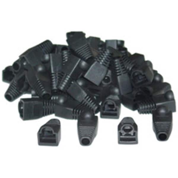 Cable Wholesale RJ45 Strain Relief Boots- Black, 50PK - SR-8P8C-BK