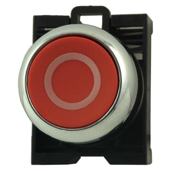 Botón pulsador no iluminado de Eaton, 22 mm, 1NC, rojo - M22M-D-R-X0-K01