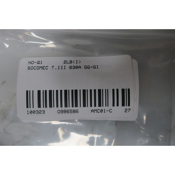 Socomec Automotive Fuse, 630A, Not Rated - T.III 630A GG-GI