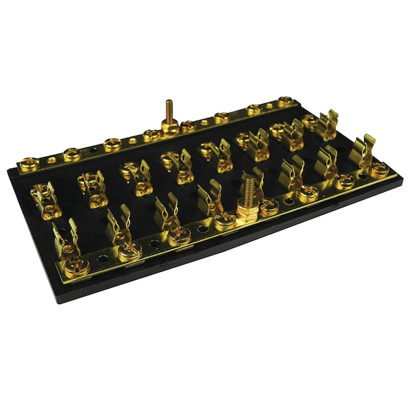 Seachoice Fuse and Terminal Block, 8 Gang, 6" L x 3-1/4" W x 7/8" H - 13451
