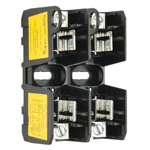 Eaton Bussmann Open Fuse Block, J UL Class, 2 Poles, 0 to 30A Amp Range, 600V AC/DC Volt Rating - JM60030-2CR