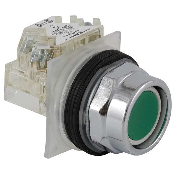 Botón pulsador no iluminado Schneider Electric, 30 mm, 1NA, verde - 9001KR2GH5