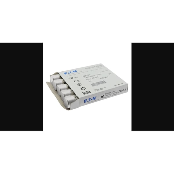 Eaton Bussmann Midget Fuse, C22 Series, 2A, 690V AC, Non-Indicating, 120kA - C22G2