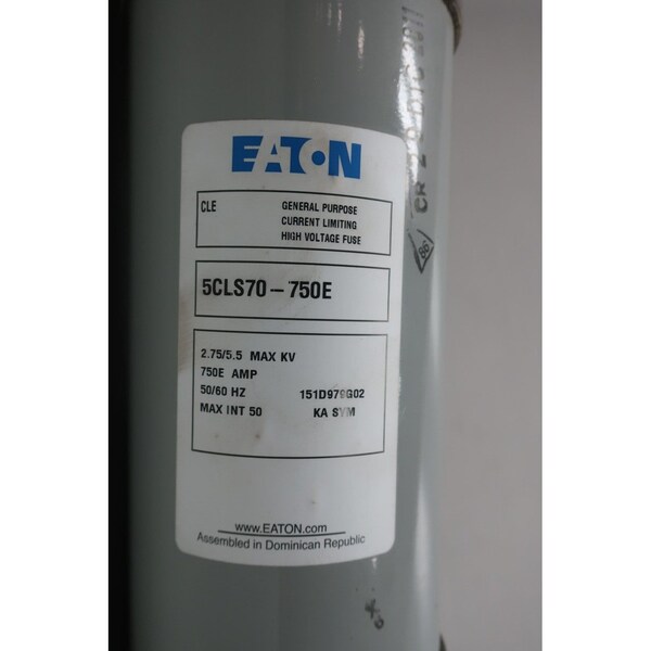 Eaton Medium-Voltage Fuse, CLS Series, 750A, Fast-Acting, 5500V AC - 5CLS70-750E