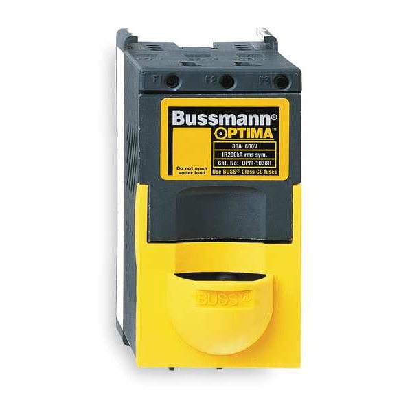 Eaton Bussmann Fuse Holder, 3 Poles, 0 to 30A Amp Range, 600V AC/DC Volt Rating - OPM-1038