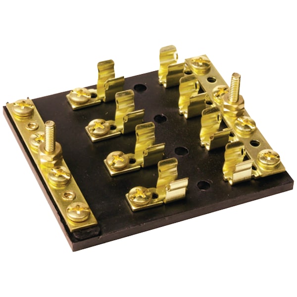 Seachoice Fuse and Terminal Block, 4 Gang, 3-1/2" L x 3" W x 3/4" H - 13431